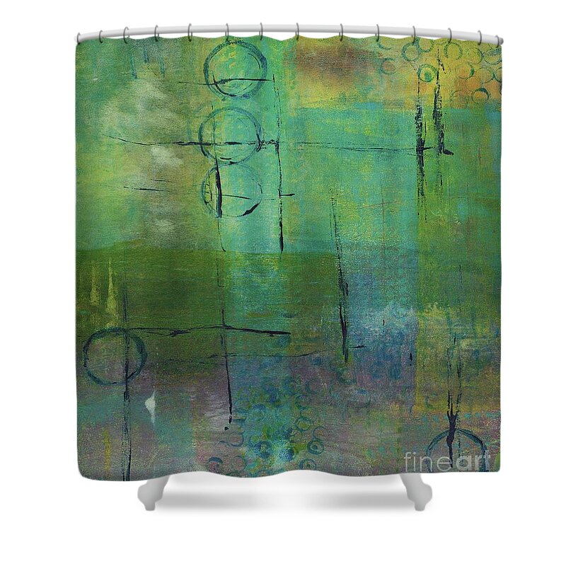 Abstract Shower Curtain featuring the painting Dreaming by Laurel Englehardt