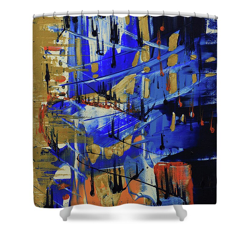 Modern Art Shower Curtain featuring the painting Dreaming Sunshine II by Cathy Beharriell
