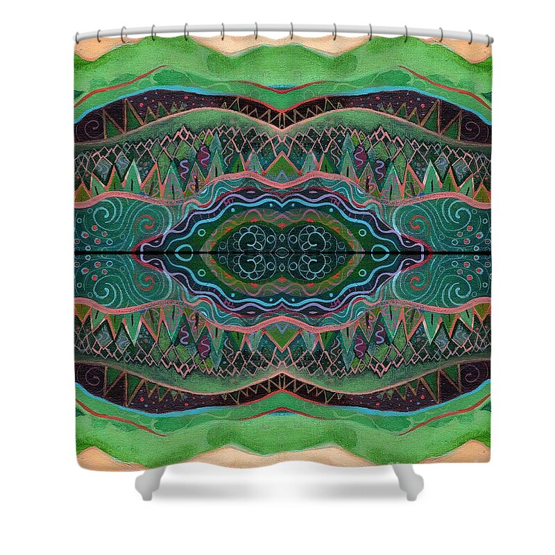 Reflection Shower Curtain featuring the mixed media Dreamscape - Clear Reflections by Helena Tiainen