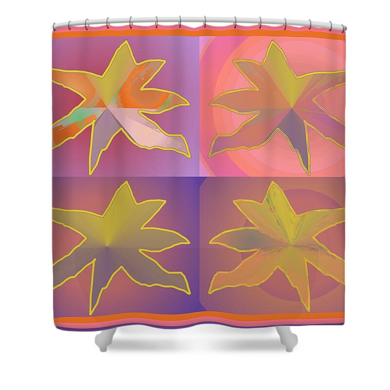 Dreamtime Shower Curtain featuring the digital art DreamTime StarBirds by Julia Woodman