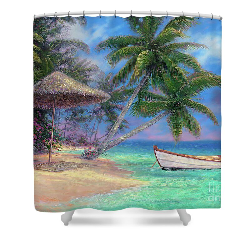 Tropical Shower Curtain featuring the painting Drift Away by Chuck Pinson