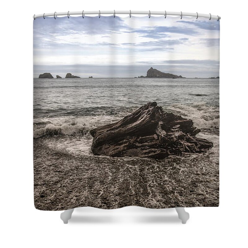 Driftwood Shower Curtain featuring the digital art Drift Wood by Christopher Cutter