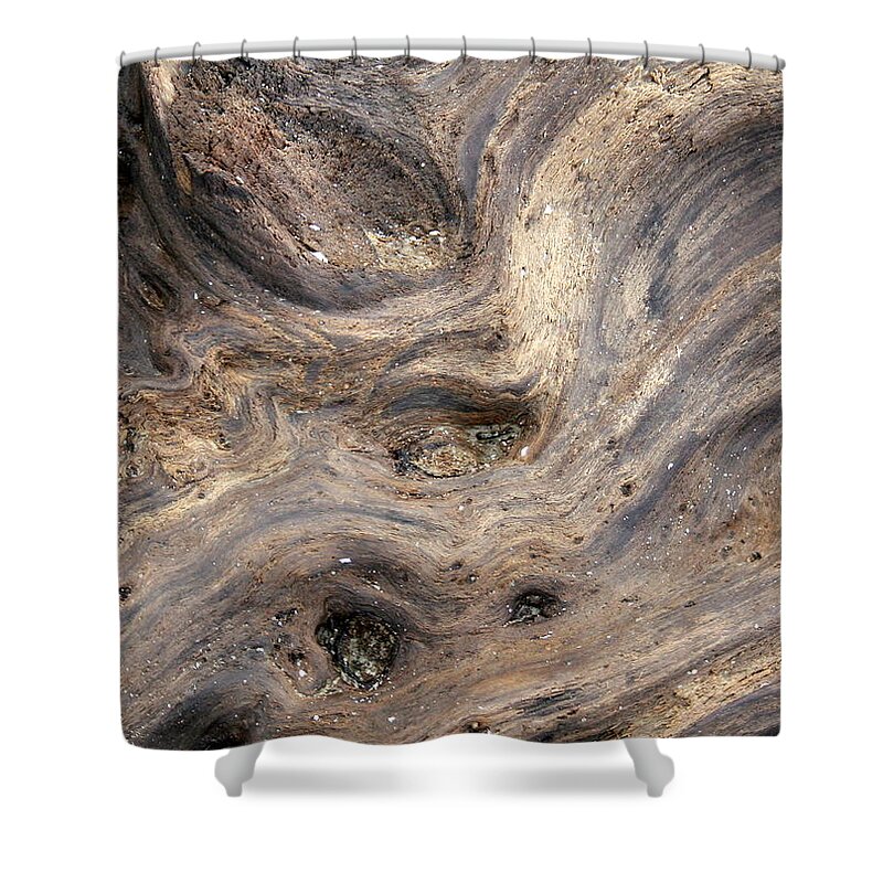 Horizontal Shower Curtain featuring the photograph Driftwood and Stone by Valerie Collins
