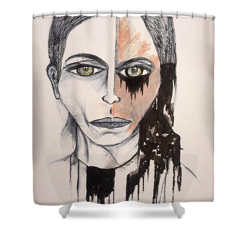 Face Shower Curtain featuring the painting Drip Dried by Dennis Ellman