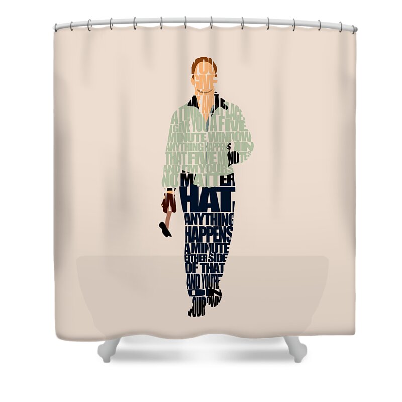 Drive Shower Curtain featuring the digital art Driver - Ryan Gosling by Inspirowl Design