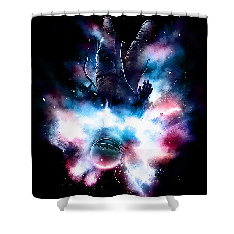 Space Shower Curtain featuring the digital art Drop by Nicebleed 
