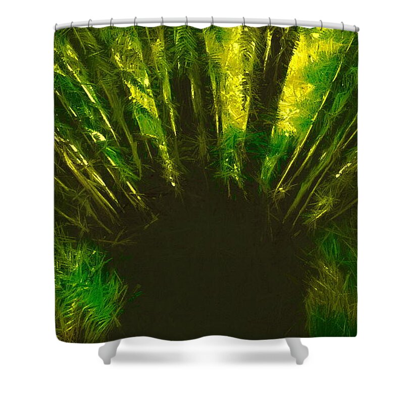 Digital Art Shower Curtain featuring the photograph Druid Grove by Tim Richards