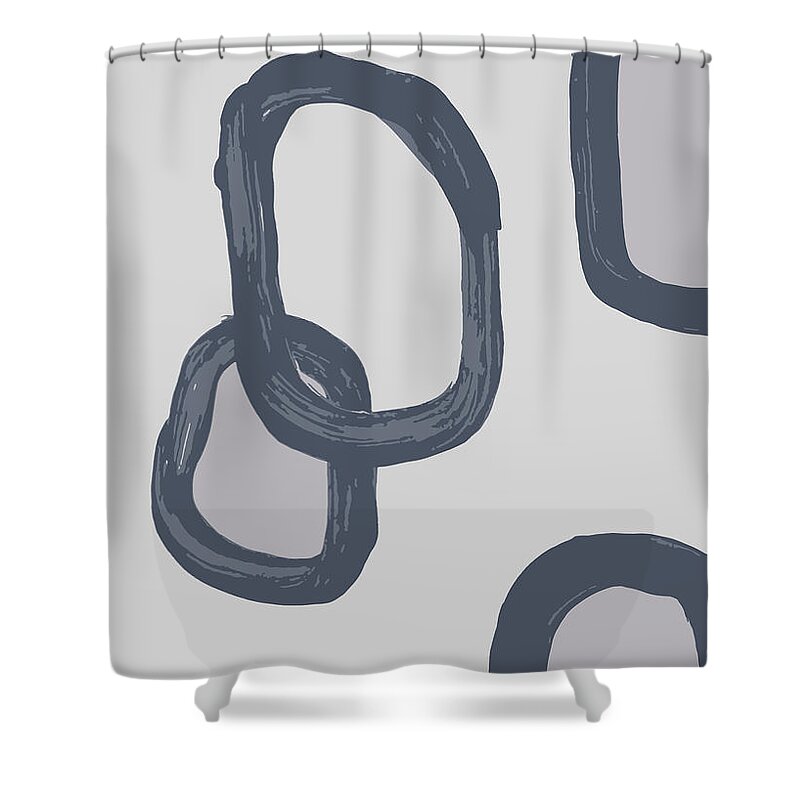 Minimal Shower Curtain featuring the painting Dry Brush 3 by Cortney Herron