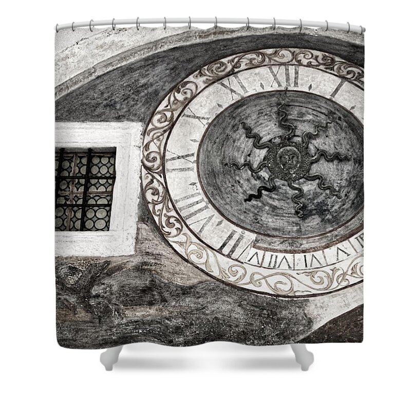 Franciscan Monastery Shower Curtain featuring the photograph Dubrovnik Fresco - Black and White by Stuart Litoff