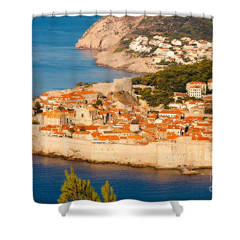 Aerial Shower Curtain featuring the photograph Dubrovnik Old City by Thomas Marchessault