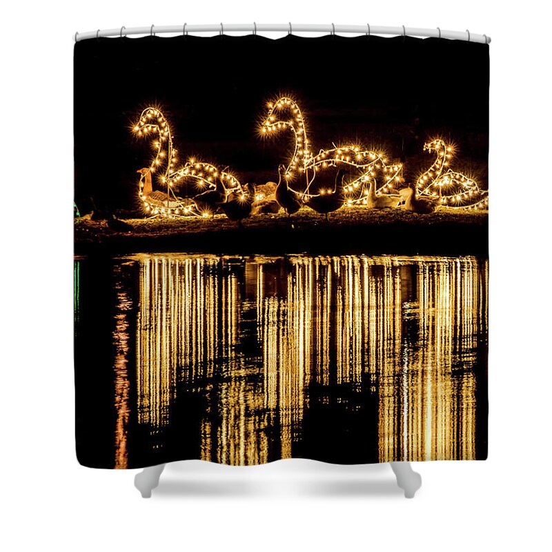 Christmas Shower Curtain featuring the photograph Duck Pond Christmas by Joe Shrader
