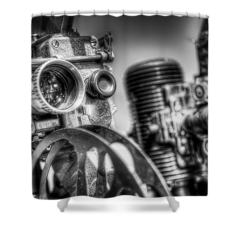 Film Shower Curtain featuring the photograph Dueling Projectors by Scott Norris
