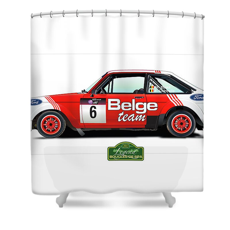 2013 Legends Boucles De Spa Rally Shower Curtain featuring the digital art Duez Cornelis poster by Alain Jamar