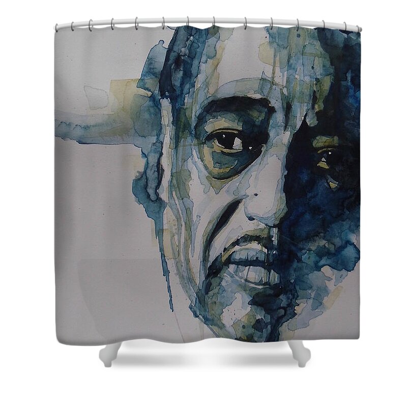 Duke Ellington Shower Curtain featuring the painting Duke Ellington by Paul Lovering