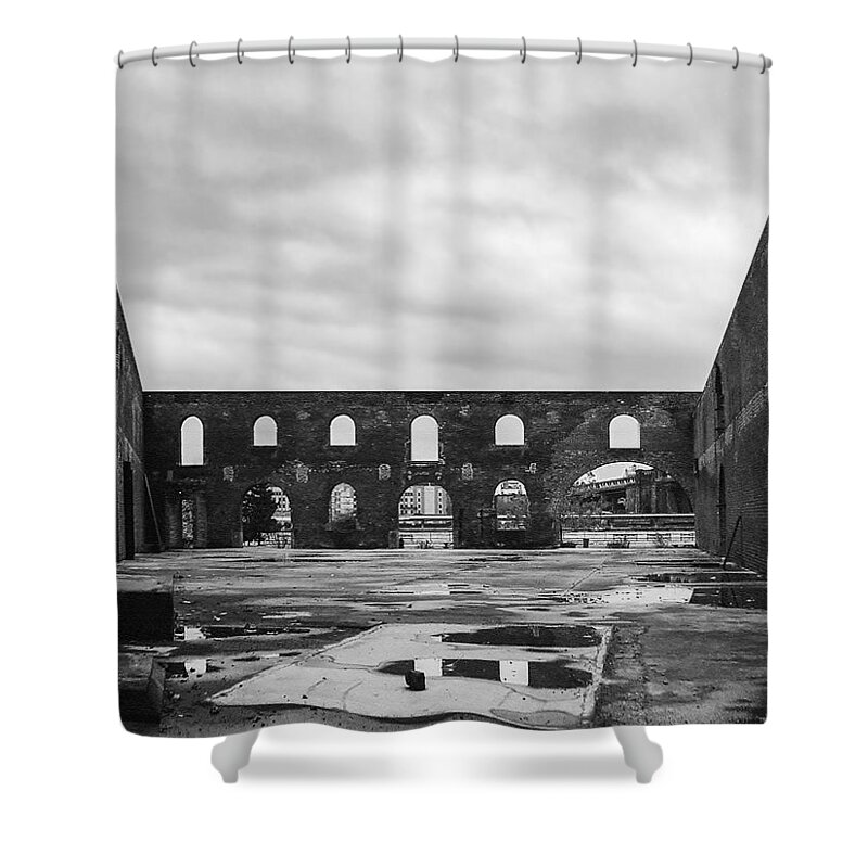 Dumbo Shower Curtain featuring the photograph DUMBO View circa 2003 by Stan Magnan