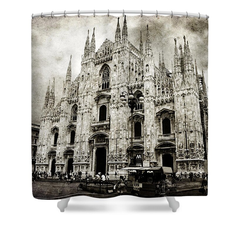 Milano Shower Curtain featuring the photograph Duomo di Milano by Laura Melis
