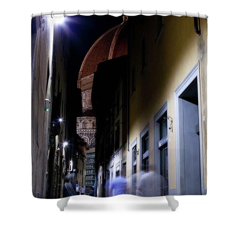 Duomo Shower Curtain featuring the photograph Duomo in the Dark by Matthew Wolf
