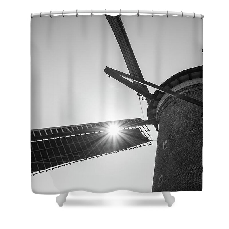 Landscape Shower Curtain featuring the photograph Dutch Windmill by Adriana Zoon