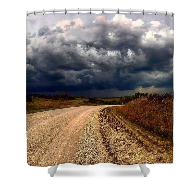 Wabaunsee Shower Curtain featuring the digital art Dying Tornadic Supercell by Michael Oceanofwisdom Bidwell