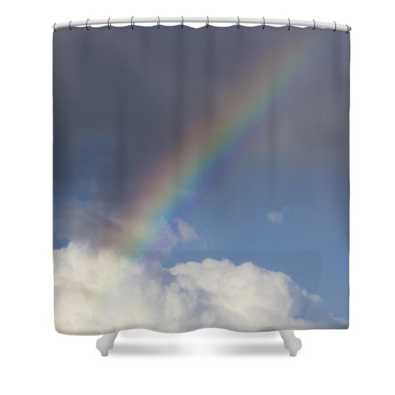 Rainbow Shower Curtain featuring the photograph Dynamic Clouds and a Random Rainbow by Matt McDonald