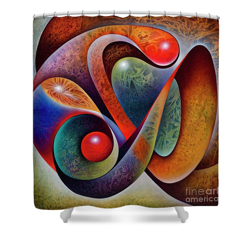 Dynamic-series Shower Curtain featuring the painting Dynamic Mantis by Ricardo Chavez-Mendez