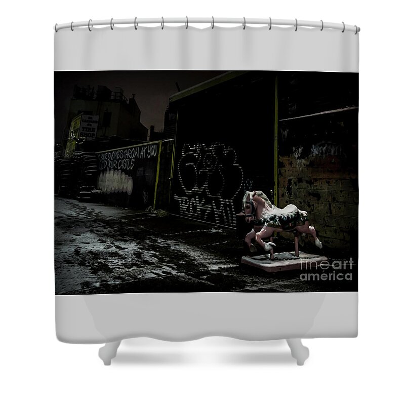 Dystopia Shower Curtain featuring the photograph Dystopian Playground 1 by James Aiken