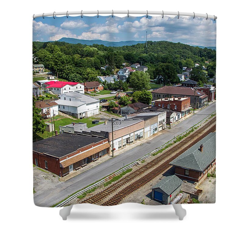 Small Town Shower Curtain featuring the photograph Eagle Rock 2 by Star City SkyCams