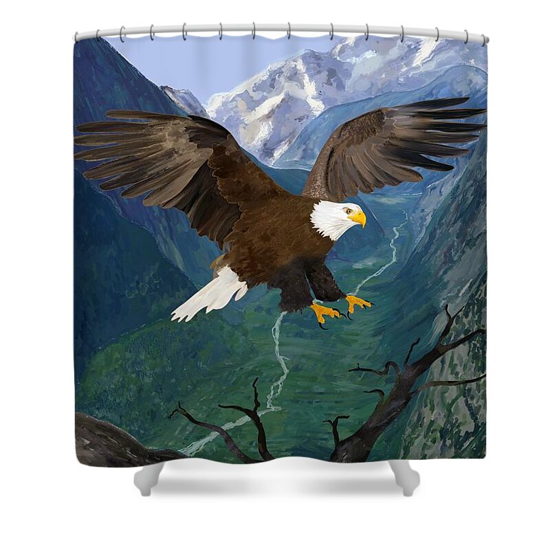 Victor Shelley Shower Curtain featuring the painting Eagle by Victor Shelley