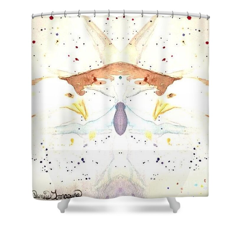 Eagles Shower Curtain featuring the painting Eagles Bond by Denise Tomasura