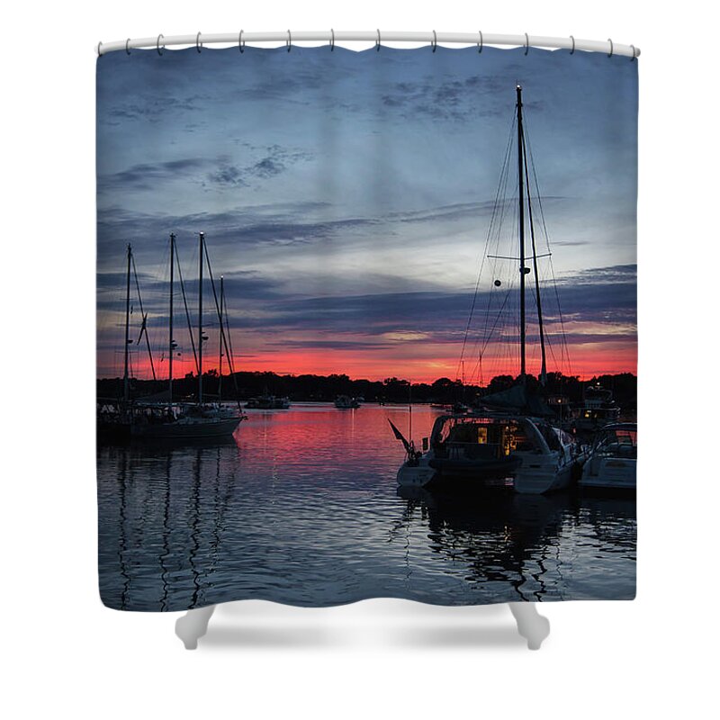 Eagles Cove Shower Curtain featuring the photograph Eagles Cove Sunset by Richard Macquade