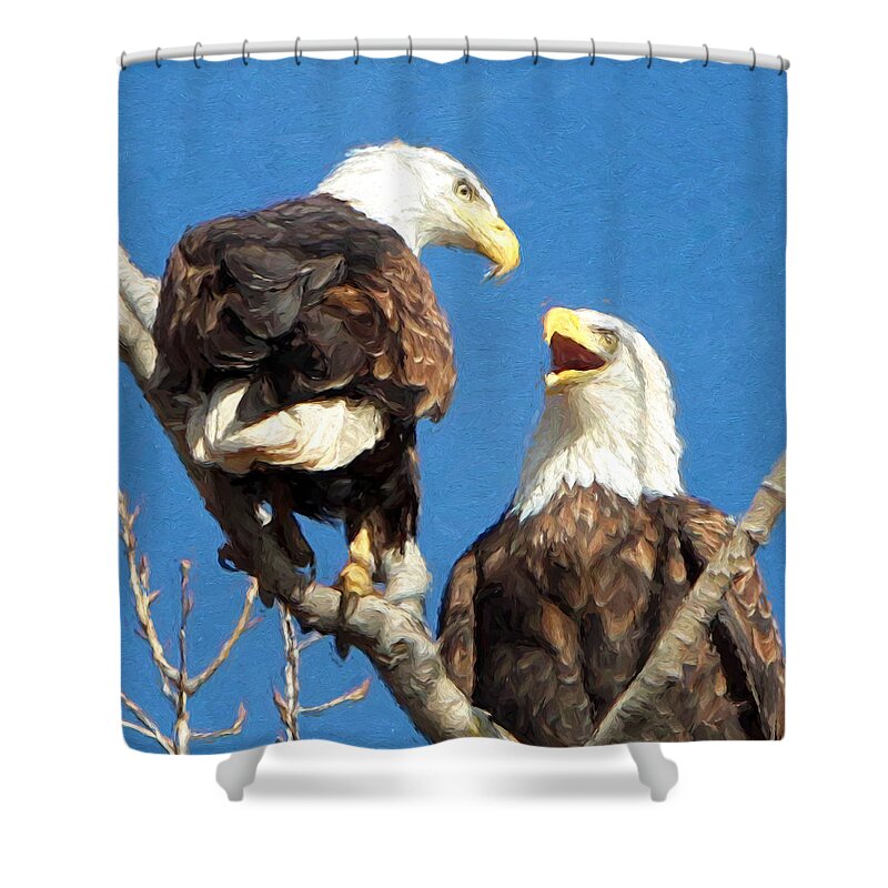 Eagles Shower Curtain featuring the photograph Eagles - Grafton, Illinois by John Freidenberg