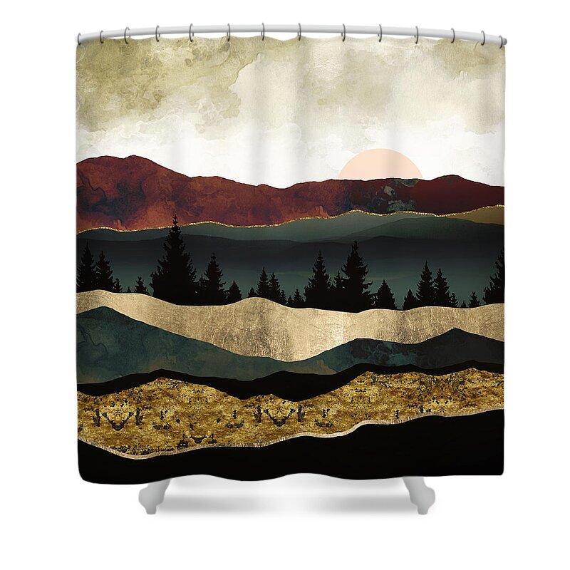 Digital Shower Curtain featuring the digital art Early Autumn by Spacefrog Designs