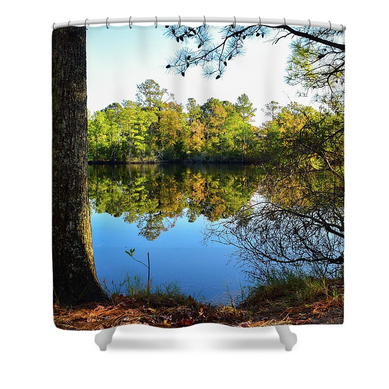 Fall Shower Curtain featuring the photograph Early Fall Reflections by Nicole Lloyd