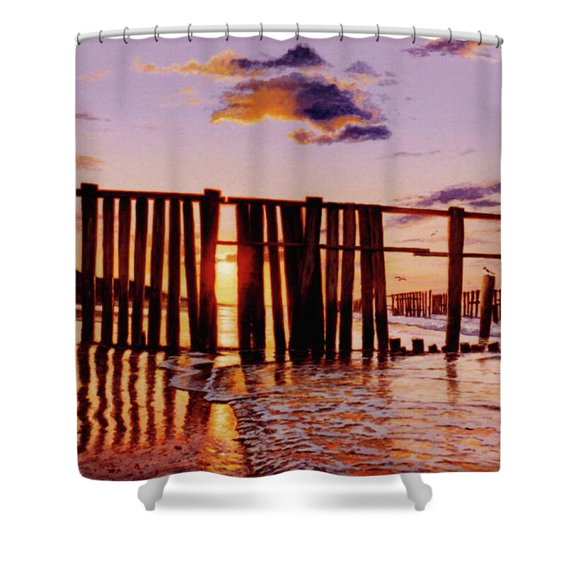 Morning Shower Curtain featuring the painting Early Morning Contrasts by Randy Welborn