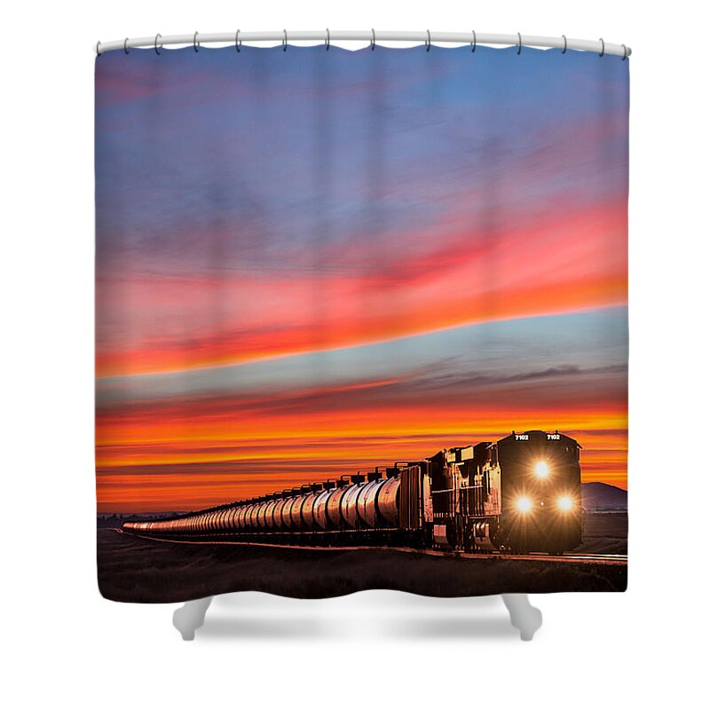 Train Shower Curtain featuring the photograph Early Morning Haul by Todd Klassy