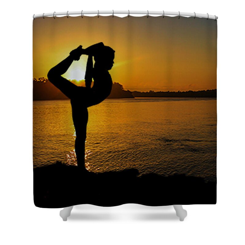 Gymnastics Shower Curtain featuring the photograph Early Morning Exercise by Robert Hebert