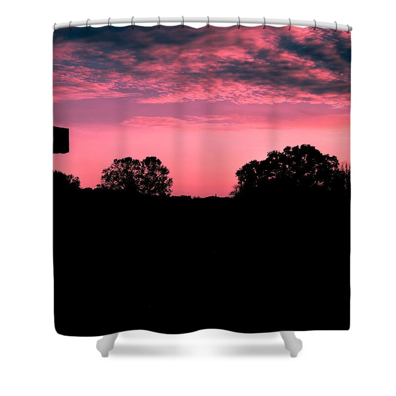 Cross Shower Curtain featuring the photograph Early on the Hill by James L Bartlett