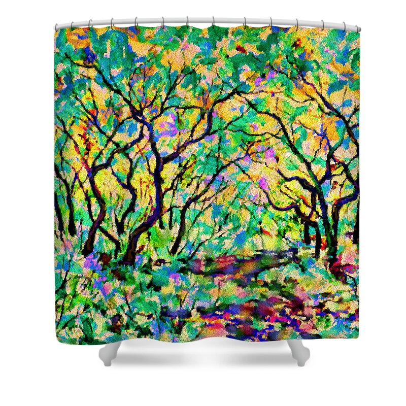 Natalie Holland Art Shower Curtain featuring the painting Early Spring by Natalie Holland