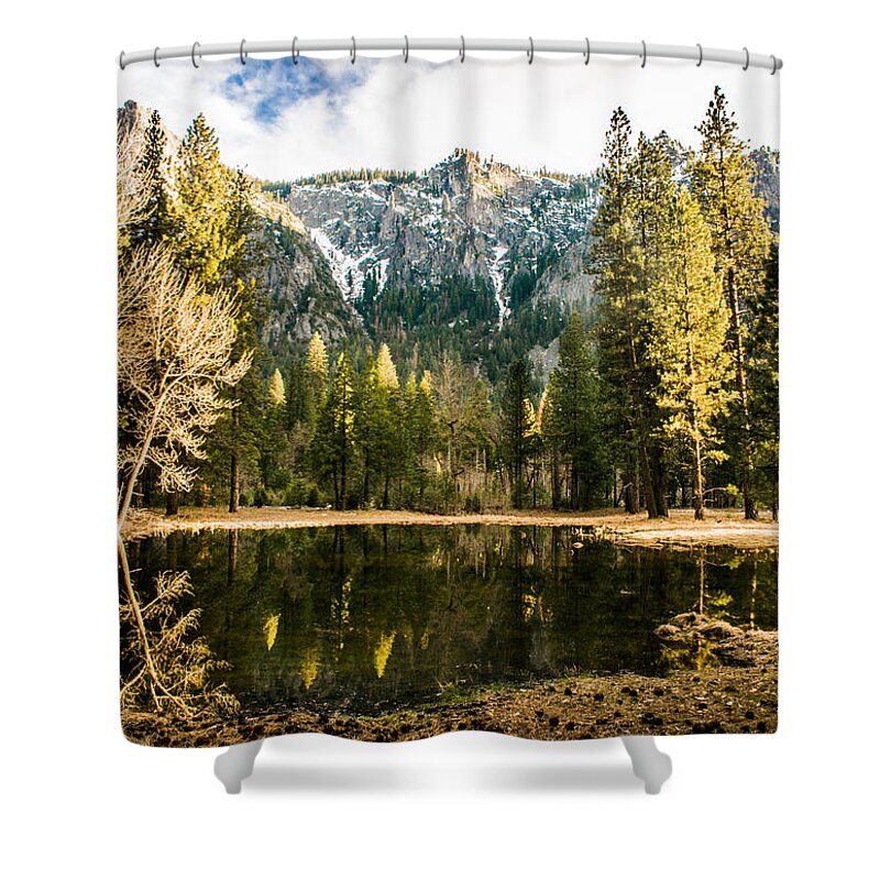 Landscape Shower Curtain featuring the photograph Early Spring Reflections by Susan Eileen Evans