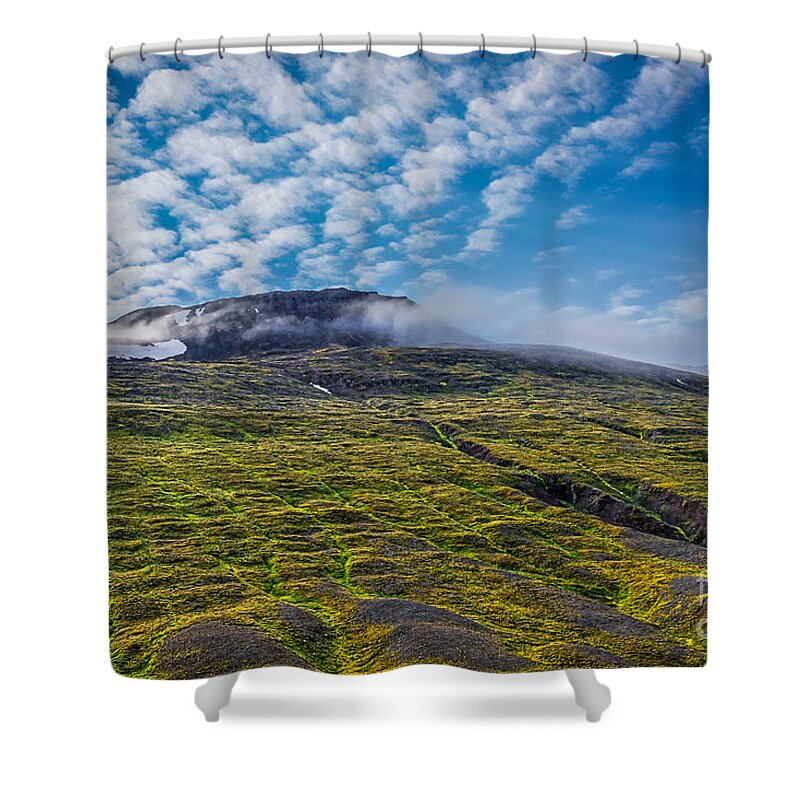 Iceland Shower Curtain featuring the photograph Earth and Sky by Izet Kapetanovic