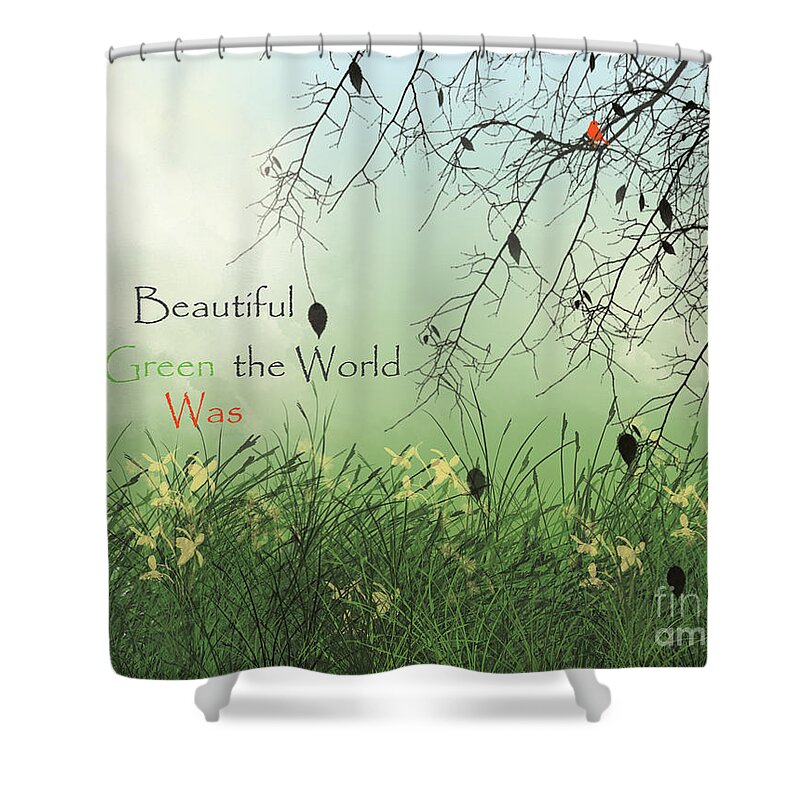 Earth Day 2016 Shower Curtain featuring the painting Earth Day 2016 by Trilby Cole