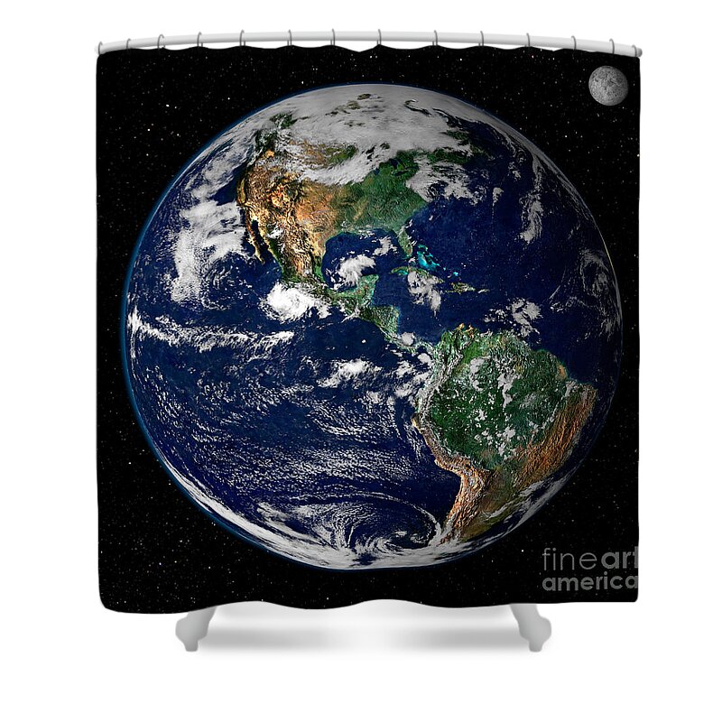 Americas Shower Curtain featuring the photograph Earth From Space by NASA Goddard Space Flight Center