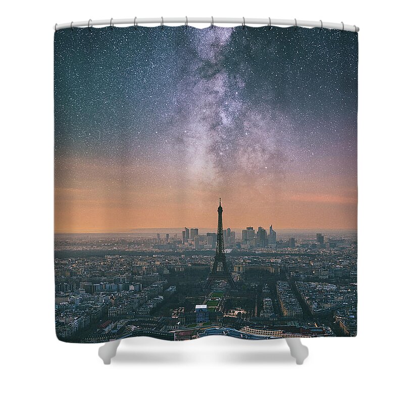 Paris Shower Curtain featuring the photograph Earth Hour in Paris by Darren White