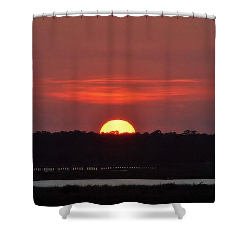 Sunset Shower Curtain featuring the photograph Ease Into Night... by John Glass