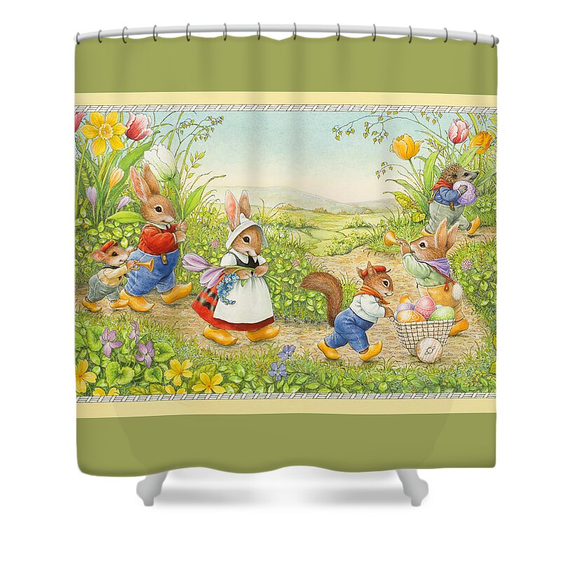Easter Shower Curtain featuring the painting Easer Parade by Lynn Bywaters