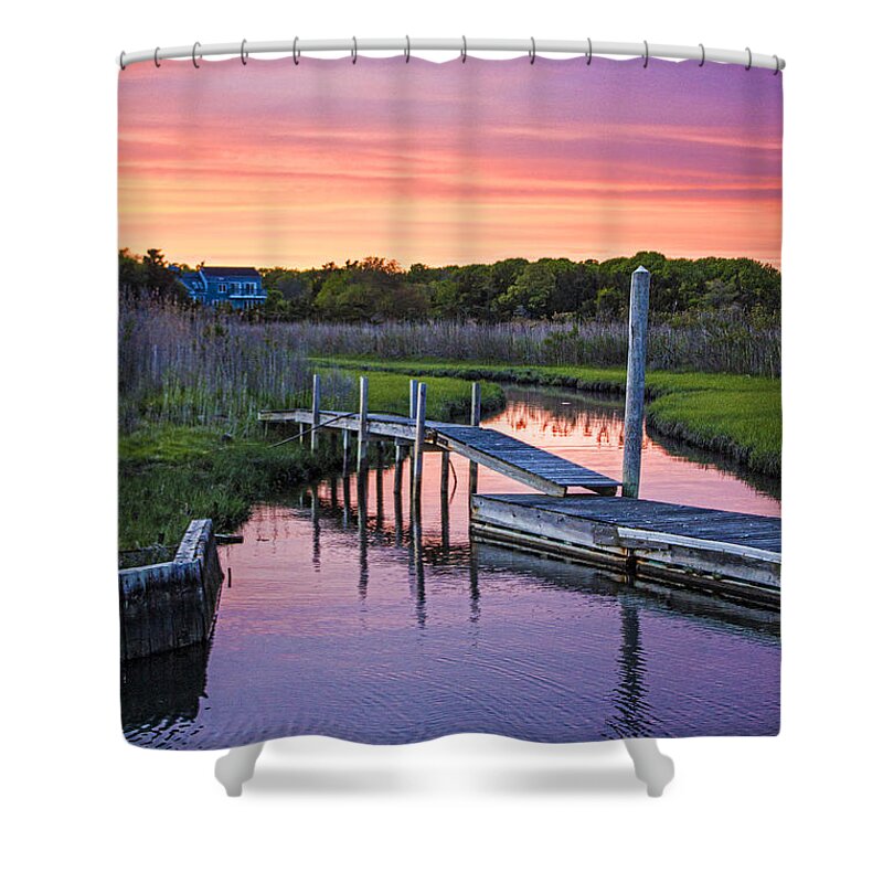East Moriches Shower Curtain featuring the photograph East Moriches Sunset by Robert Seifert