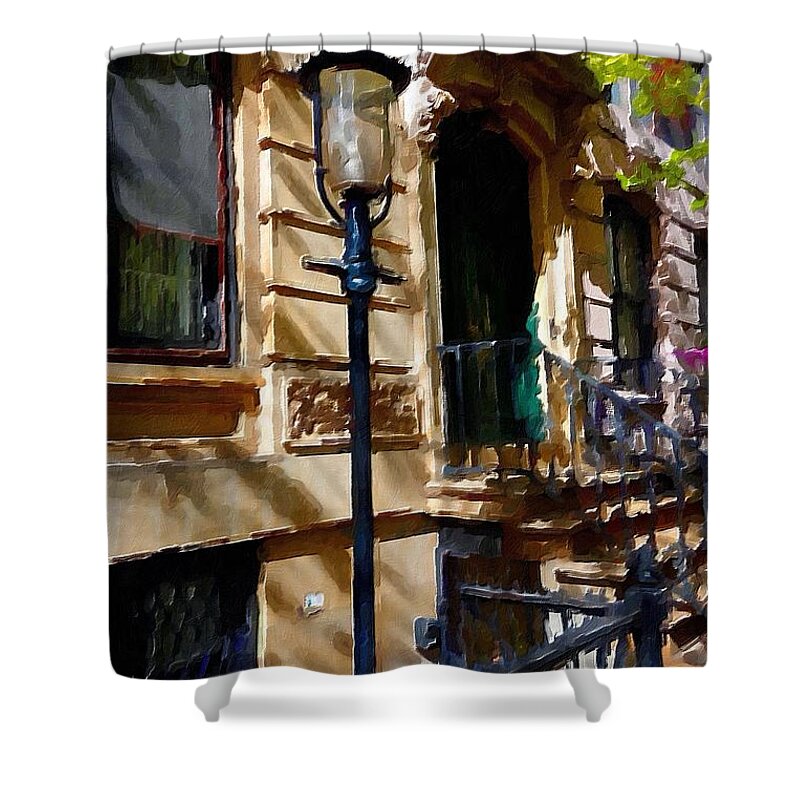 New York City Pre War Buildings Shower Curtain featuring the photograph East Village New York Townhouse by Joan Reese