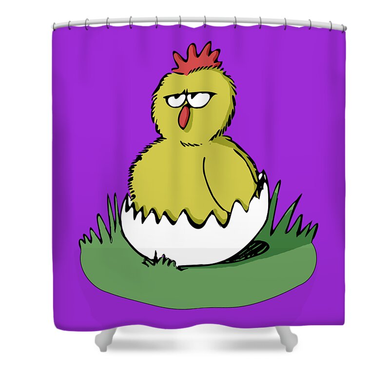 Easter Shower Curtain featuring the digital art Easter Chicken by Piotr Dulski