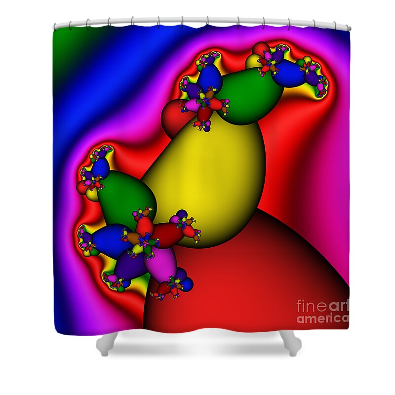 Abstract Shower Curtain featuring the digital art Easter Potatoes 207 by Rolf Bertram
