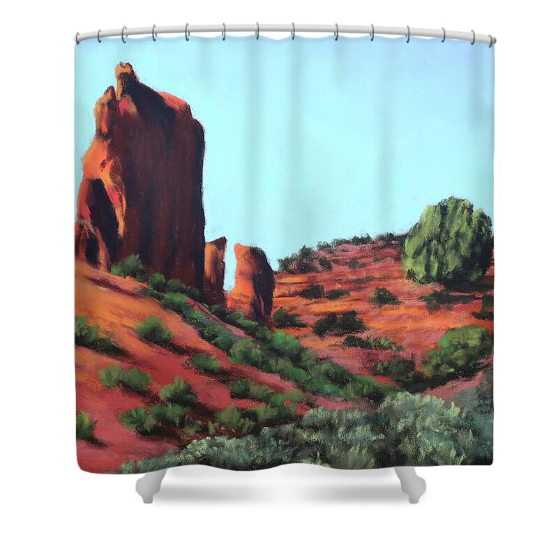 Landscape Shower Curtain featuring the painting Echo by Sandi Snead